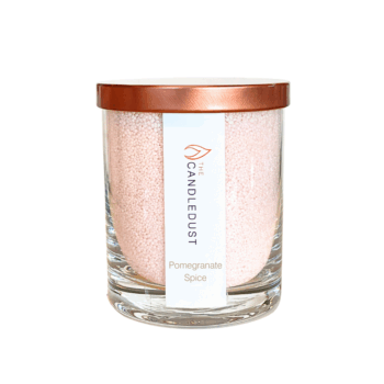 CandleDust - Pomegranate Spice Jar Candle - Candle in a glass jar with 160g of scented powder wax