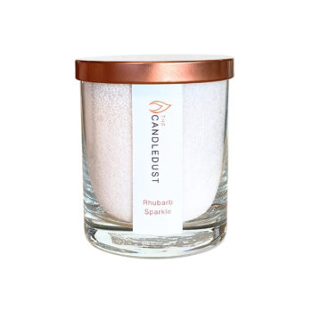 CandleDust - Rhubarb Sparkle Jar Candle - Candle in a glass jar with 160g of scented powder wax