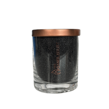 CandleDust - Black - Unscented Jar Candle (160g) - Black Unscented Powdered Wax in a glass jar and metal lid