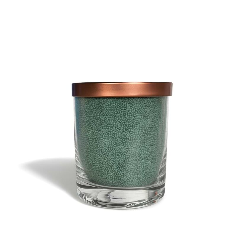 The CandleDust - Emerald Unscented Jar Candle - Candle in a glass jar with 160g of unscented powder wax