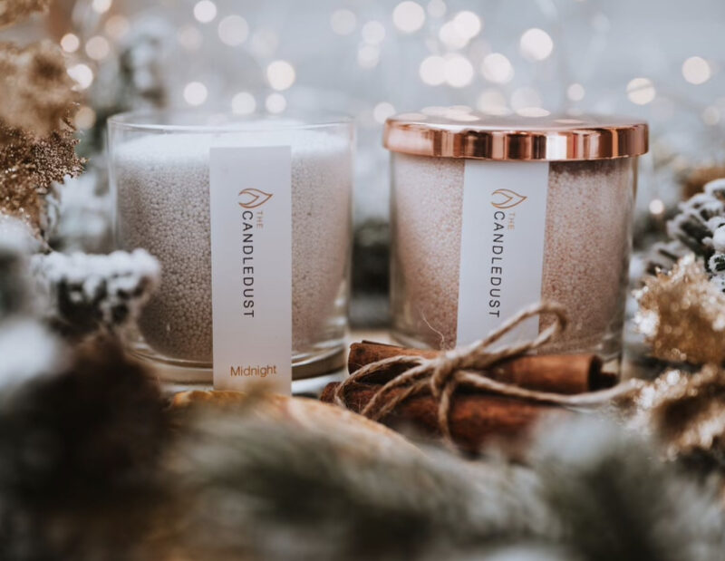 CandleDust - Lemongrass Ginger Jar Candle - Candle in a glass jar with 160g of scented powder wax