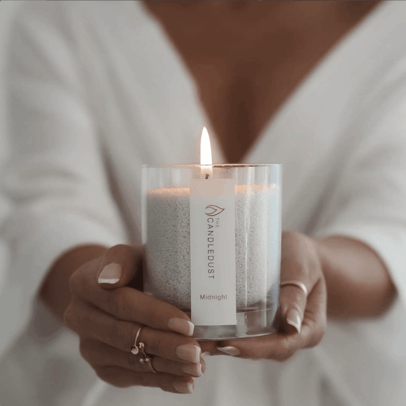 CandleDust - Lemongrass Ginger Jar Candle - Candle in a glass jar with 160g of scented powder wax