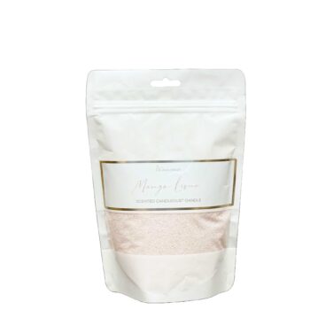 CandleDust - Mango Lime Candle Refill pouch which includes 330g of scented powder wax and 2 sustainer wicks