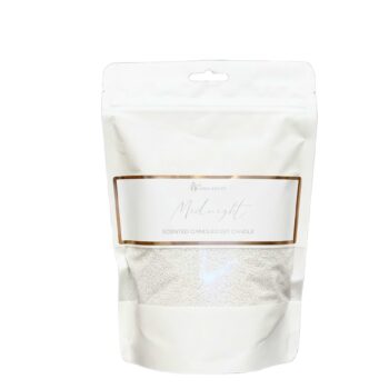 CandleDust - Midnight Candle Refill pouch which includes 330g of scented powder wax and 2 sustainer wicks