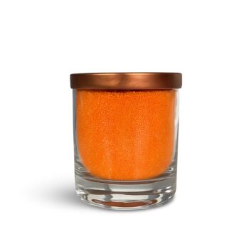 The CandleDust - Orange Unscented Jar Candle - Candle in a glass jar with 160g of unscented powder wax