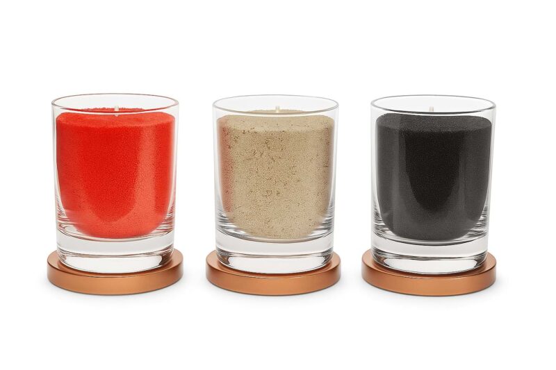 The CandleDust - Orange Unscented Jar Candle - Candle in a glass jar with 160g of unscented powder wax