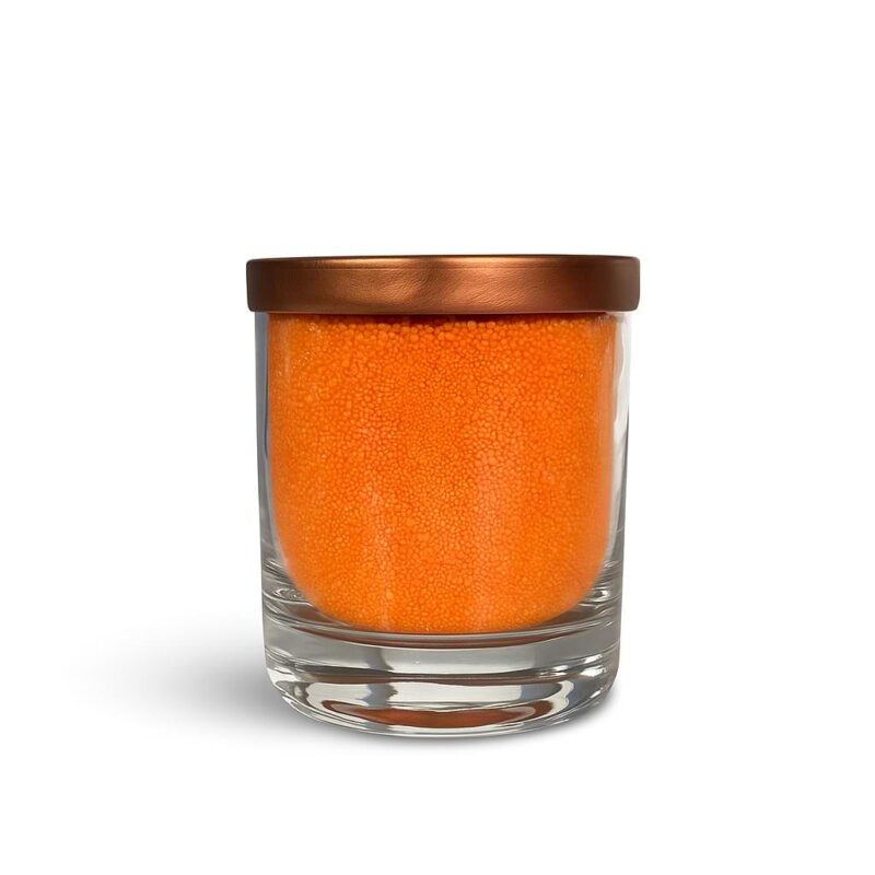 The CandleDust - Orange Unscented Jar Candle - Candle in a glass jar with 160g of unscented powder wax