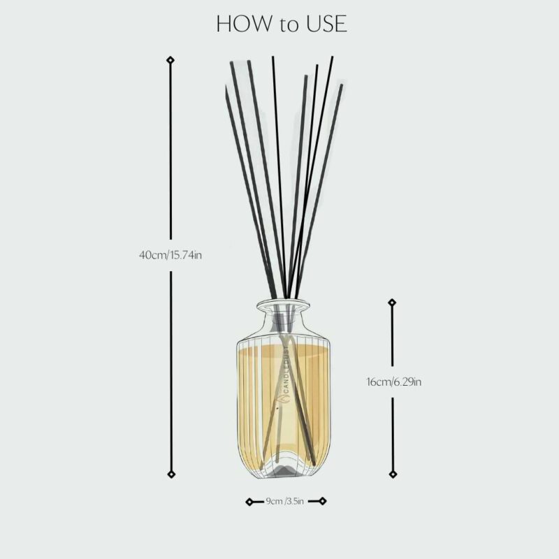 CandleDust - Rosso Reed Diffuser - 500ml of Fruity scented fragrance oil with 12 reed sticks included