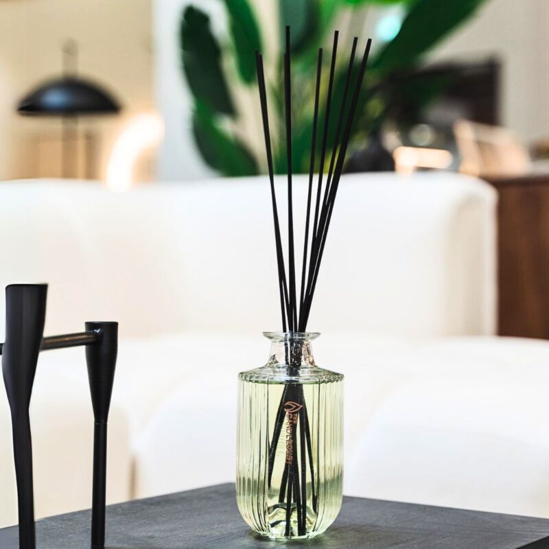 CandleDust - Rosso Reed Diffuser - 500ml of Fruity scented fragrance oil with 12 reed sticks included